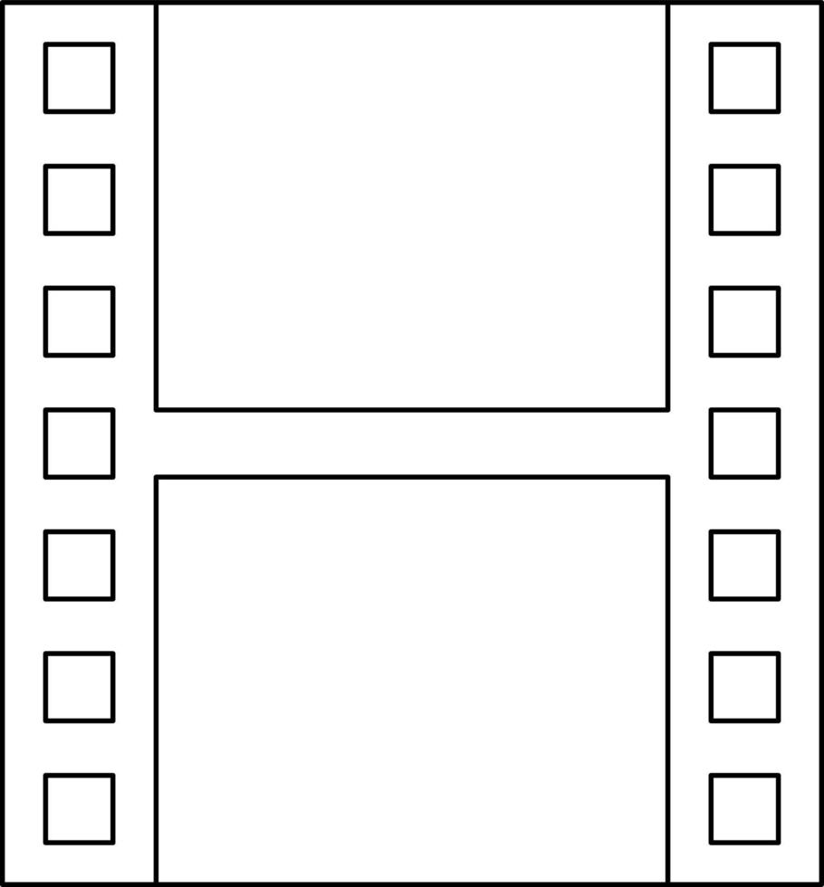 Photographic film web icon drawn with line. vector