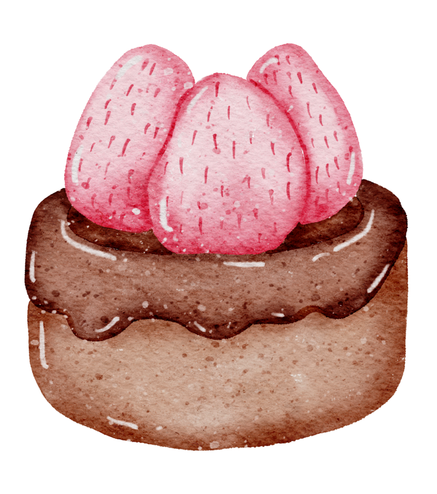 san valentin dulce postre acuarela png