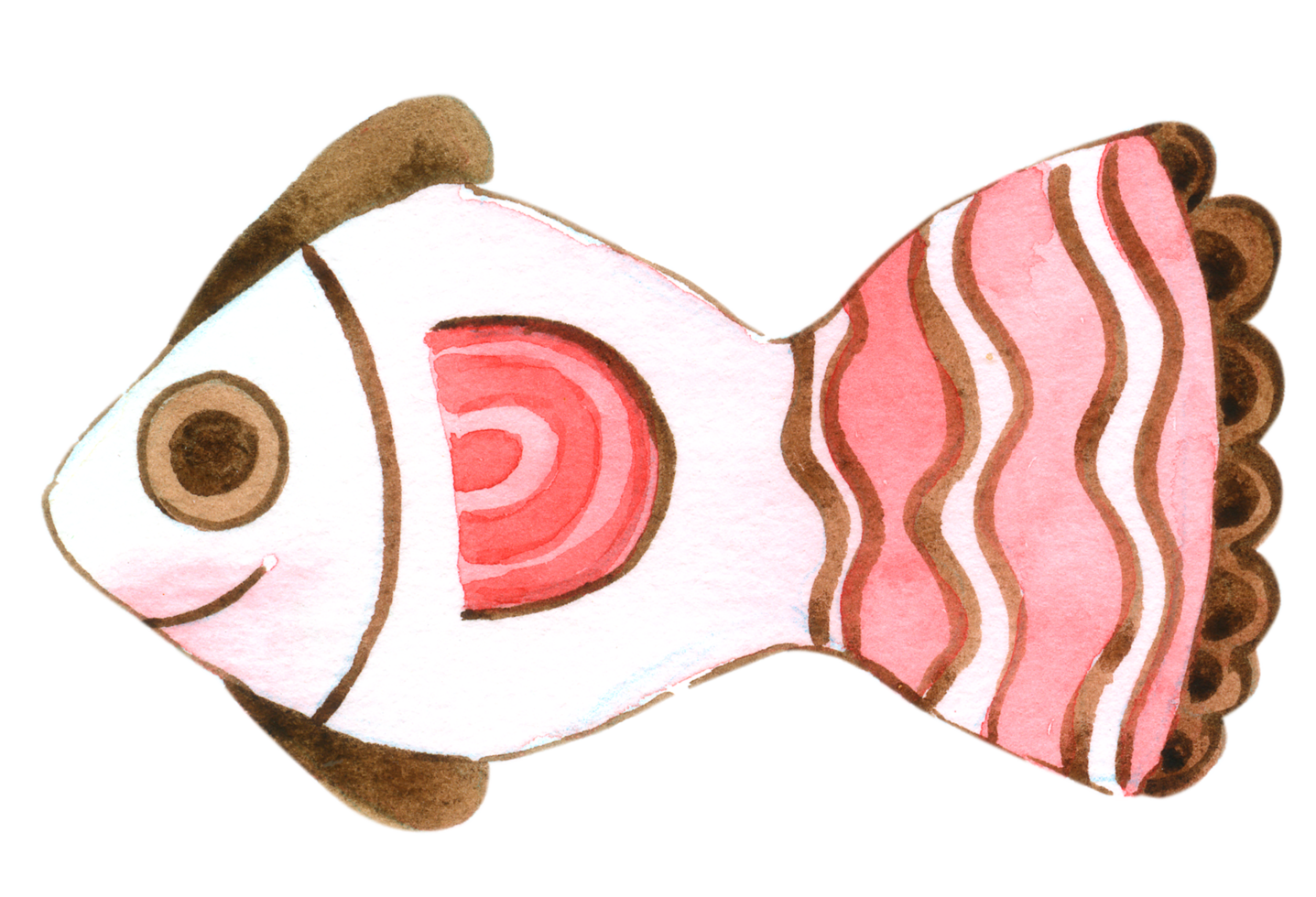 fisk akvarell handfärg png