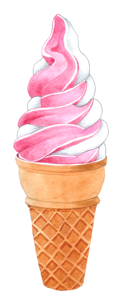 helado postre acuarela pintura a mano png