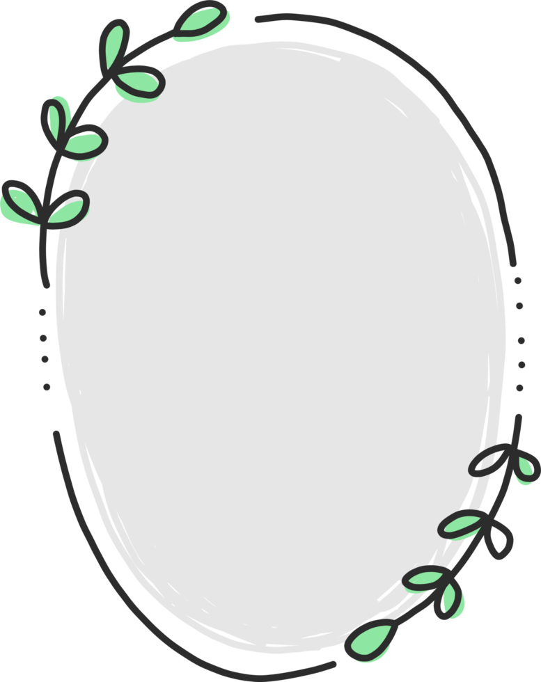 doodle de borda de coroa de flores png