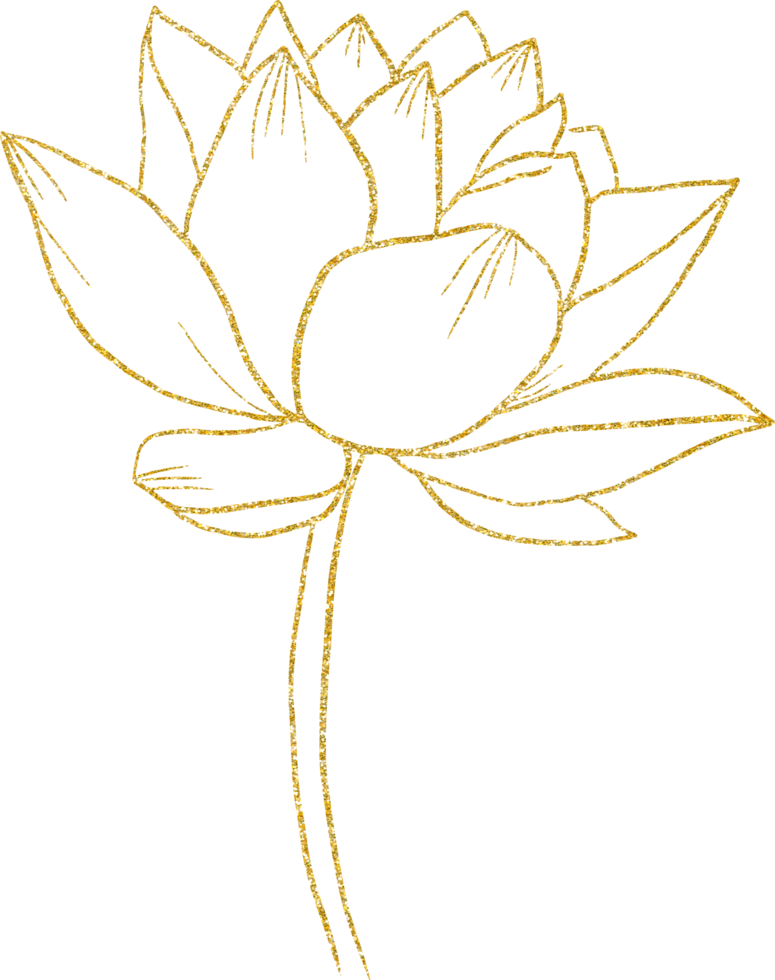 gouden glitter bloem en blad png