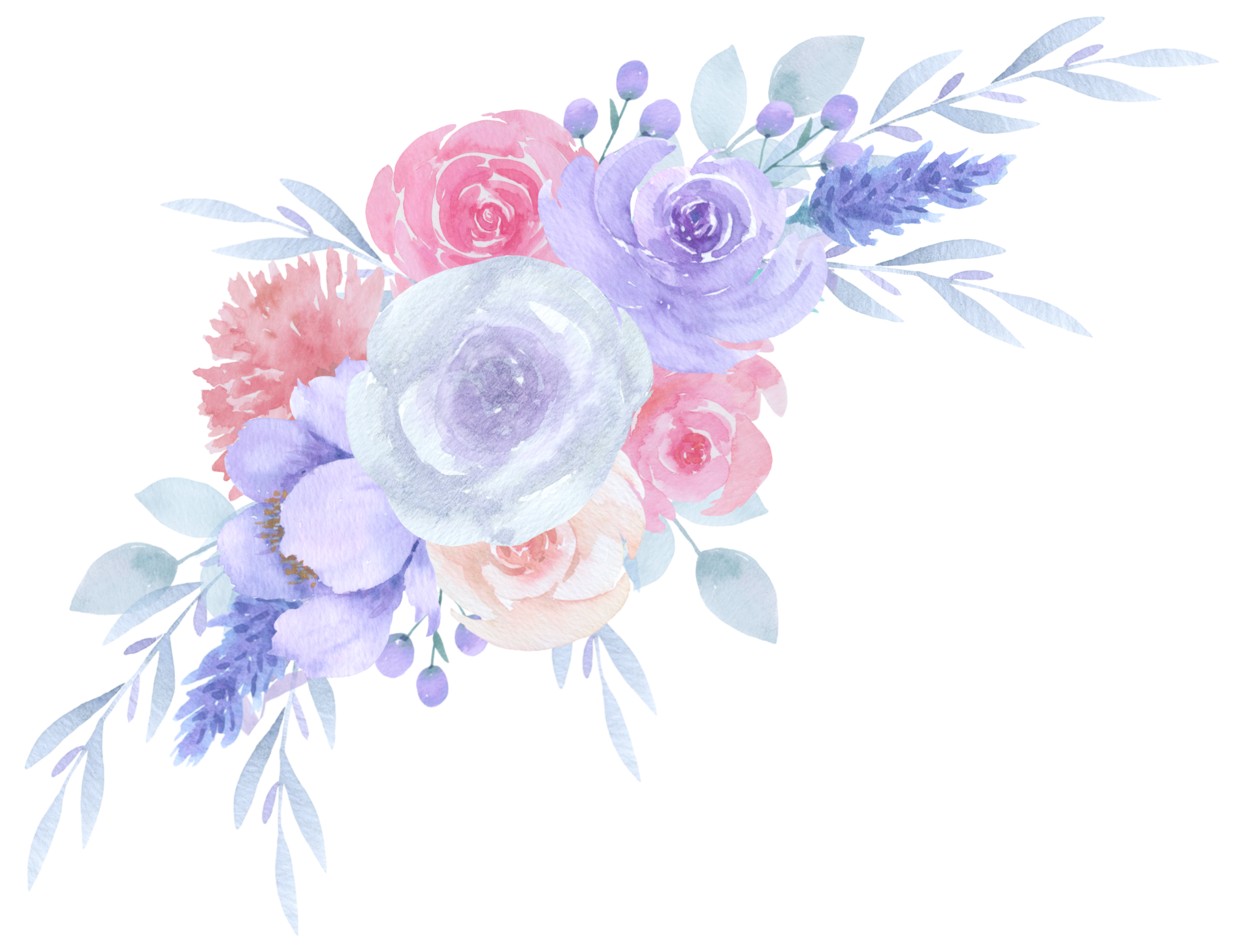Pink flower bouquet watercolor 10829839 png