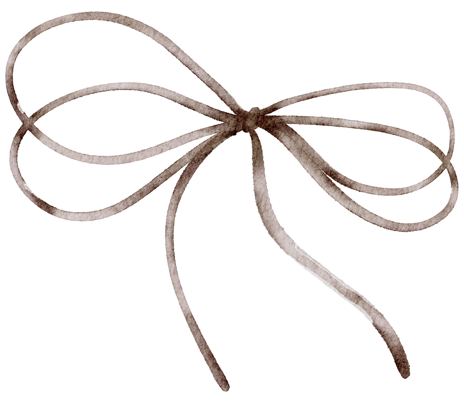 Ribbon bow ornament watercolor clipart 10829874 PNG