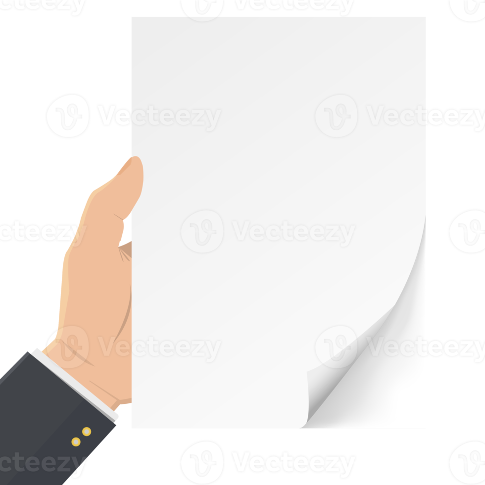 Hand holding blank sheet of paper. Template blank sheet of paper. Mockup A4 blank sheet. Hand with sheet without text. Empty sheet for ad, warning. Sheet of paper with place for text. png
