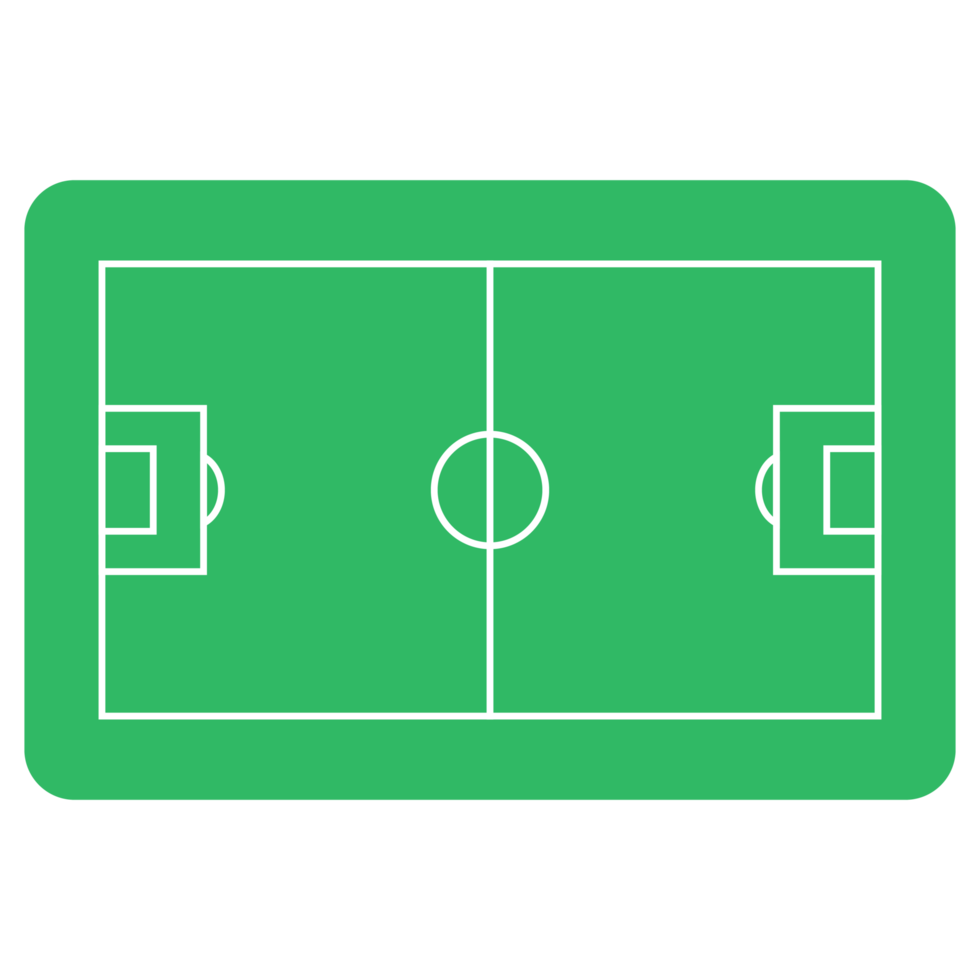 Football pitch, football field or soccer field in flat design png