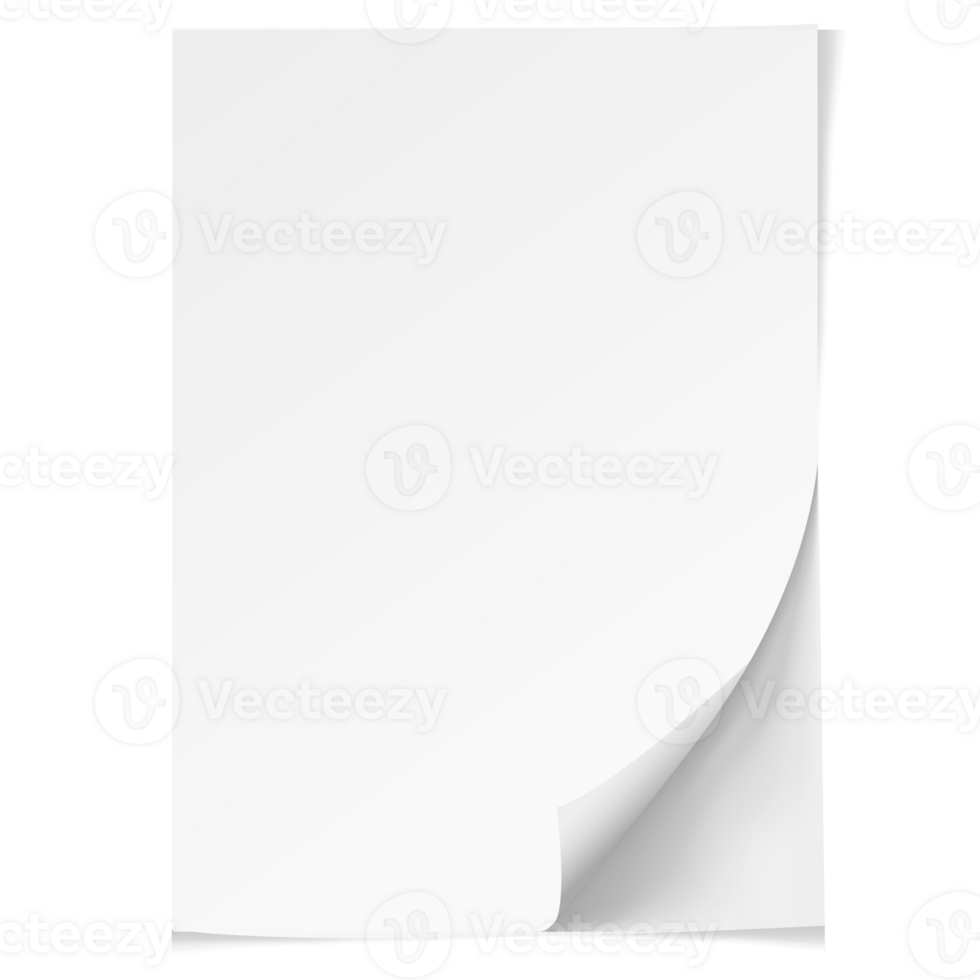 A4 format paper with shadows png