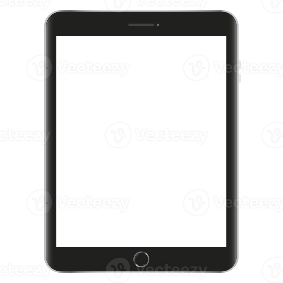 Realistic tablet pc computer with blank screen. png