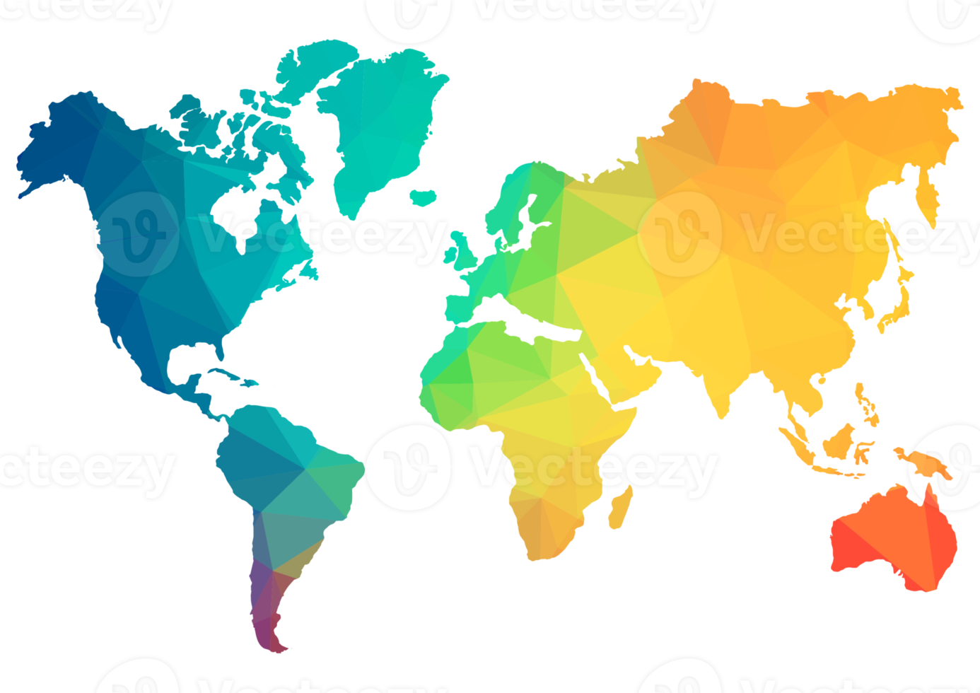 mapa do mundo de polígono abstrato png