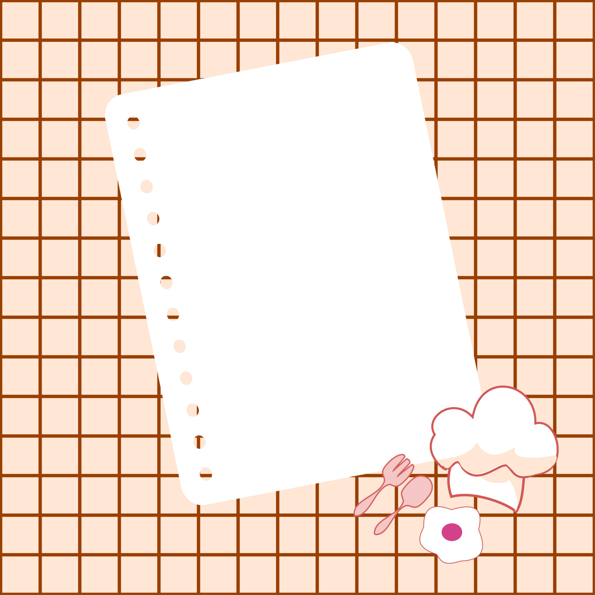 White note paper on a brown to cream color background. A sheet of