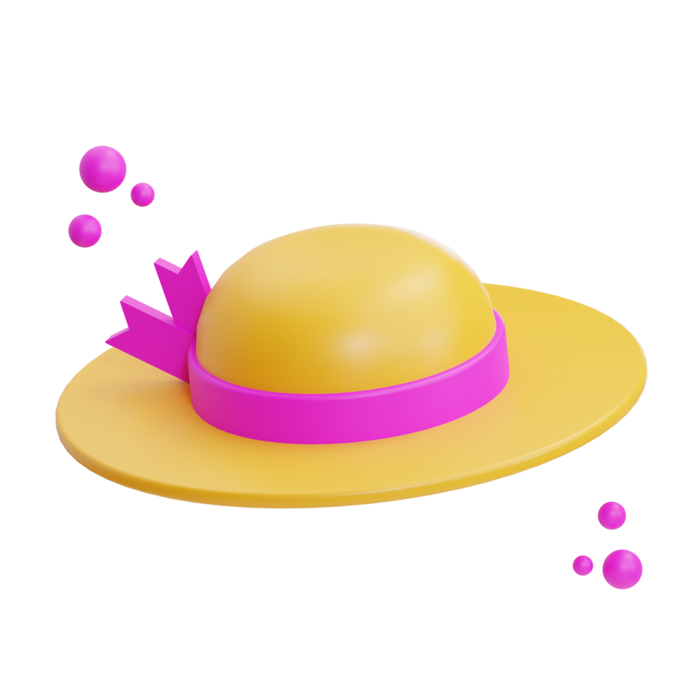 ilustración de sombrero de sol 3d png