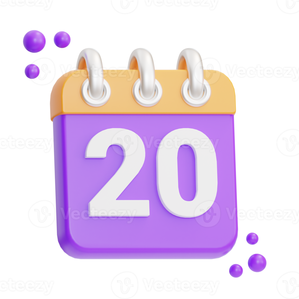 ilustración de calendario 3d png