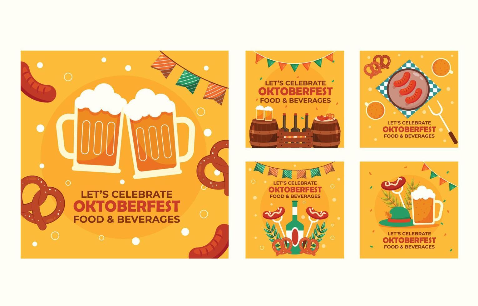 Oktoberfest Social Media Template vector