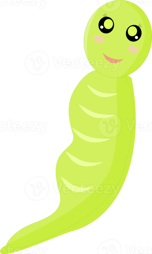 Cartoon worm funny cute characters happy lovely abstract background graphic design png