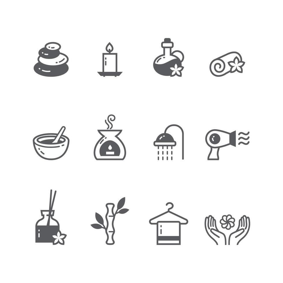 conjunto de icono de belleza y spa vector