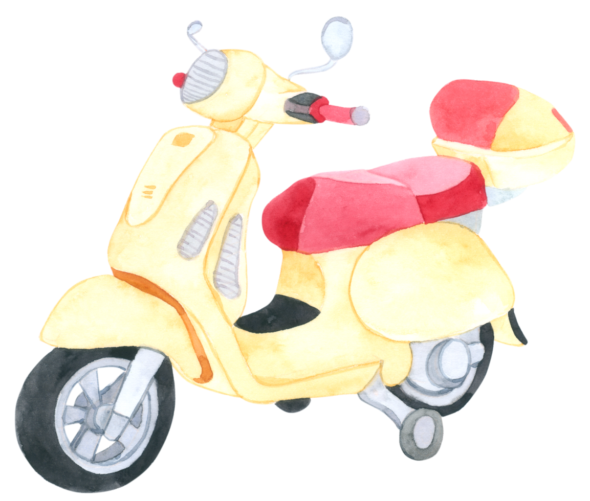 scooter motorfiets aquarel png