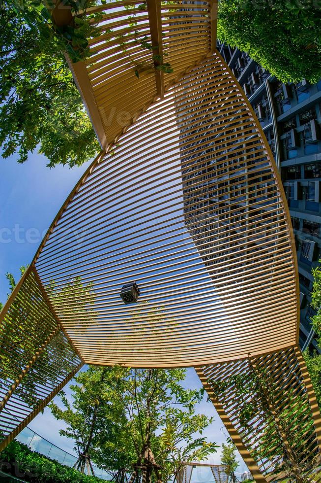 bamboo roof in the garden photo