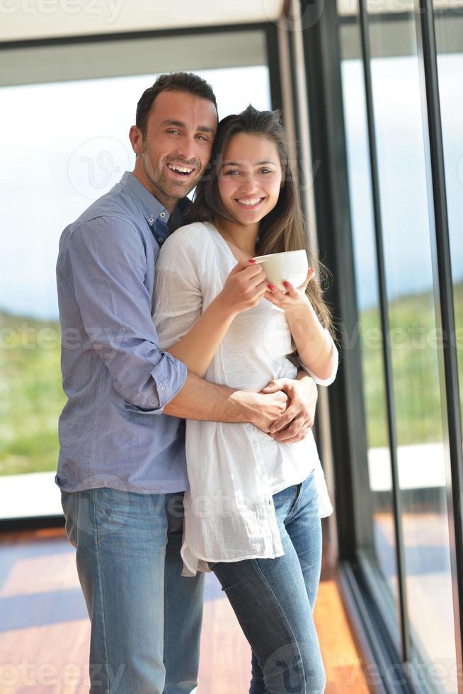 young couple relax at home photo