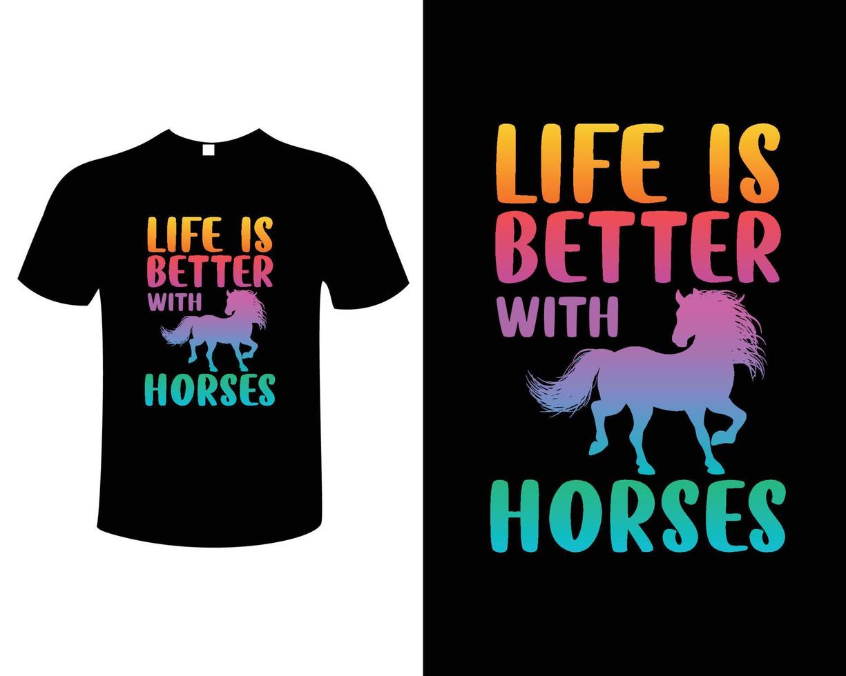 Horse T-Shirt Design Vector Template