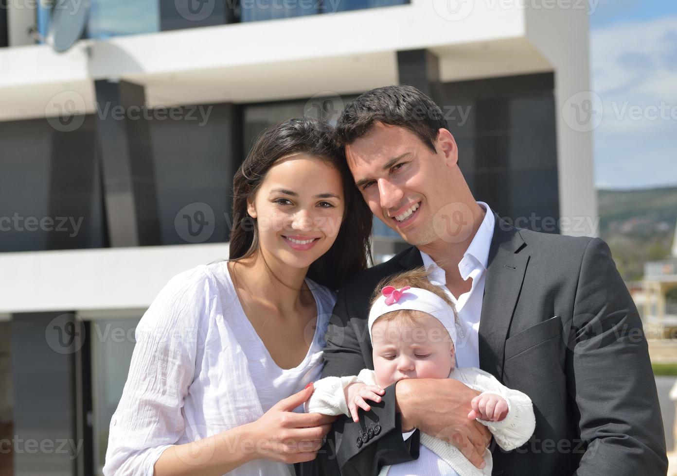 happy young family at home photo
