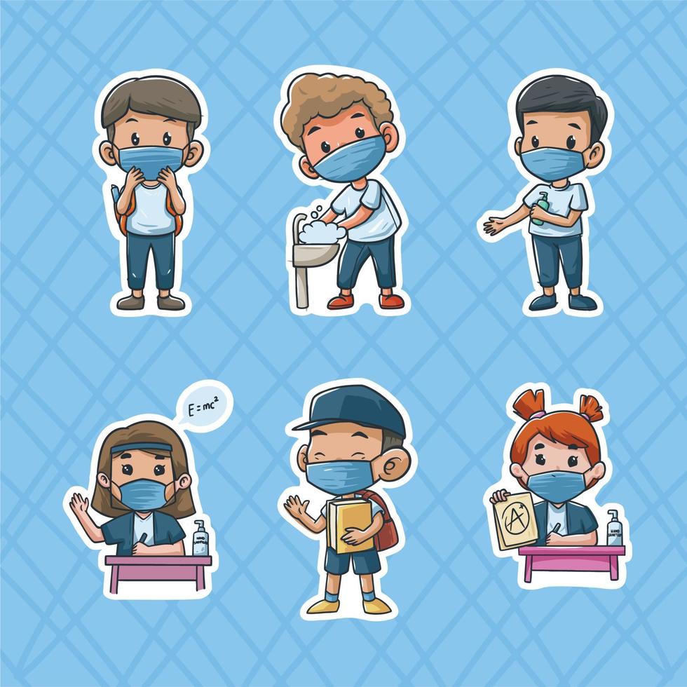 Activities new normal Back To School Theme vector