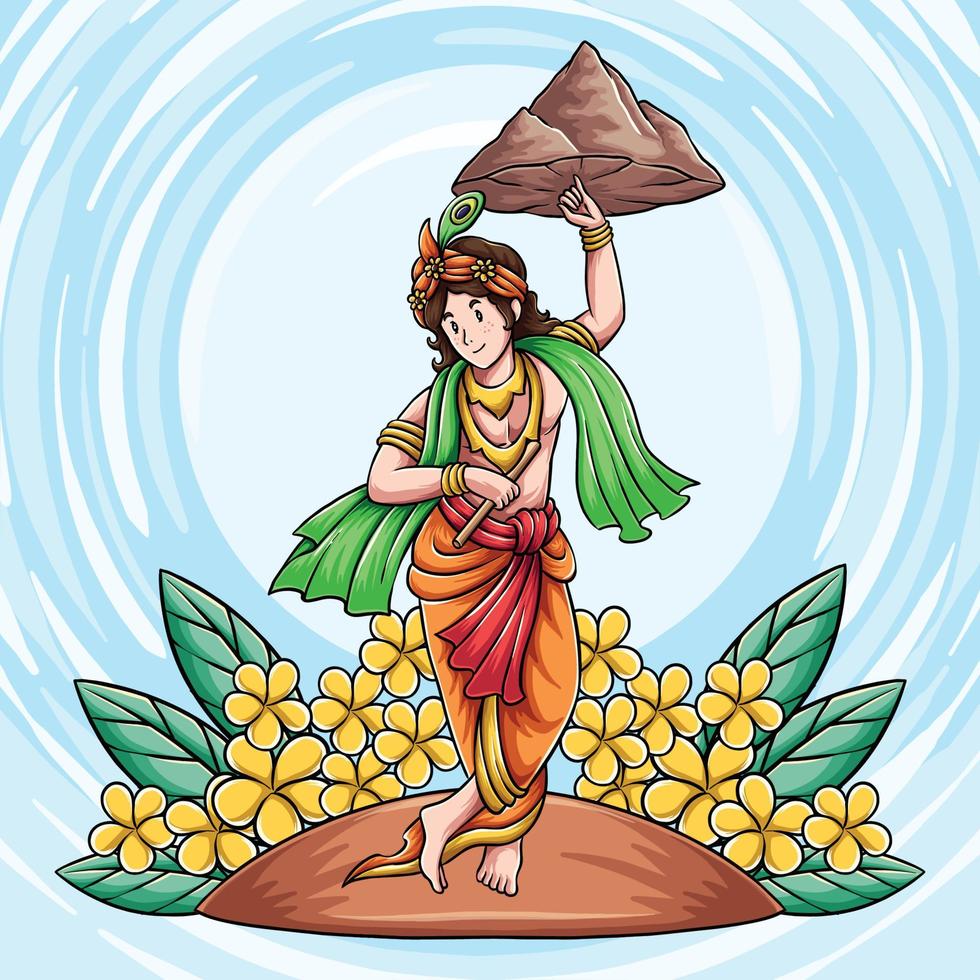 govardhan puja tema festivo hindú vector