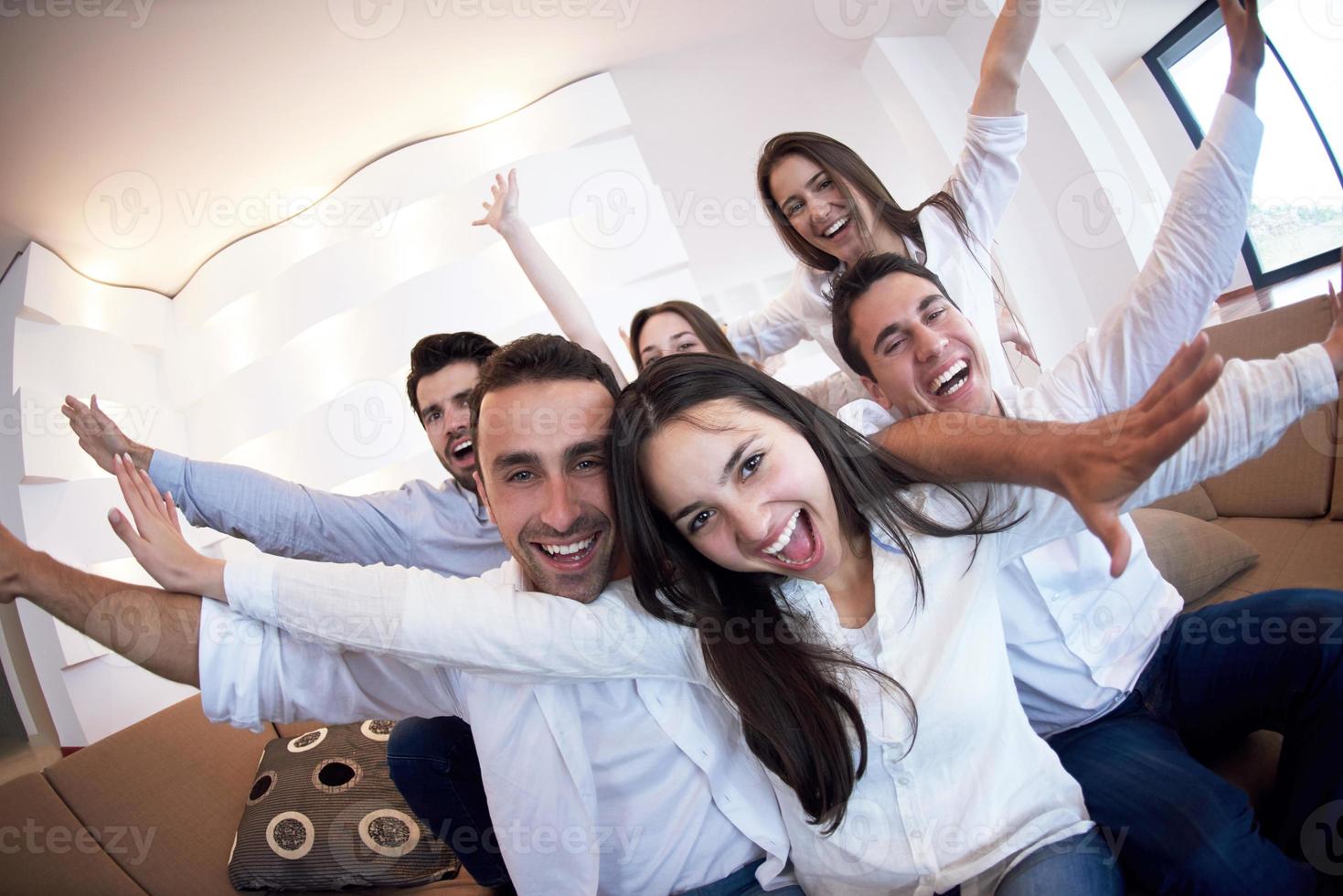 group of friends taking selfie photo
