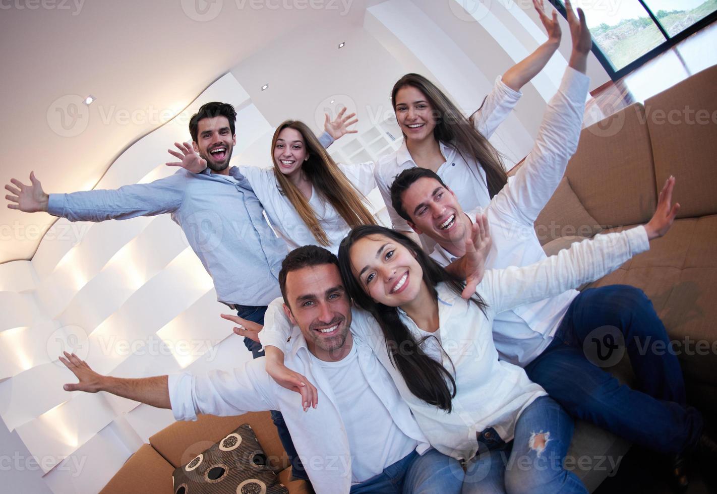 group of friends taking selfie photo