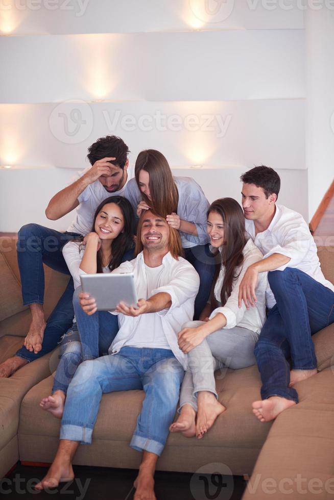 group of friends taking selfie photo