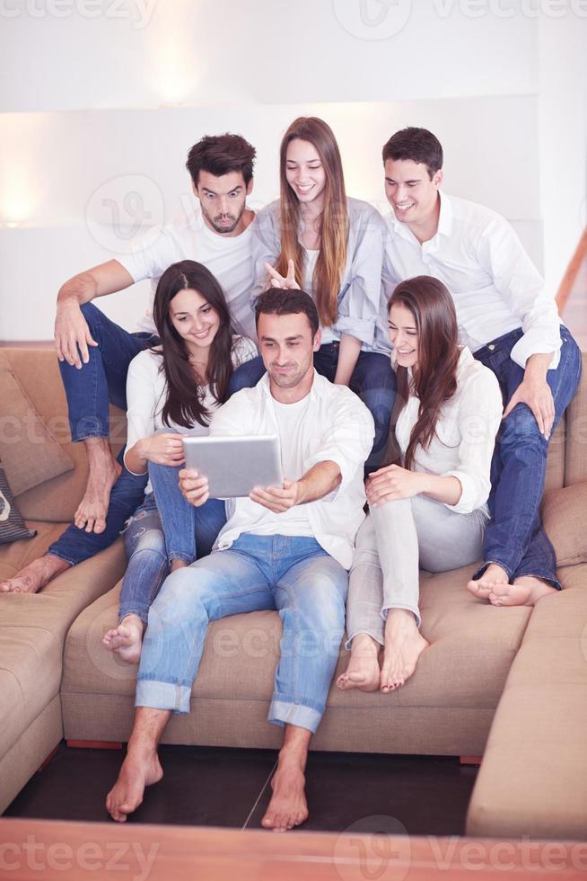 group of friends taking selfie photo