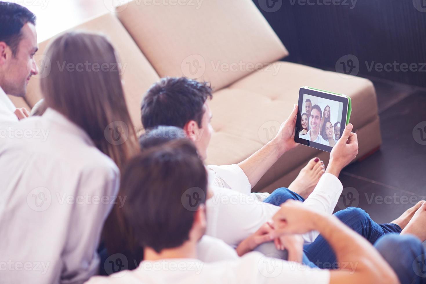 group of friends taking selfie photo