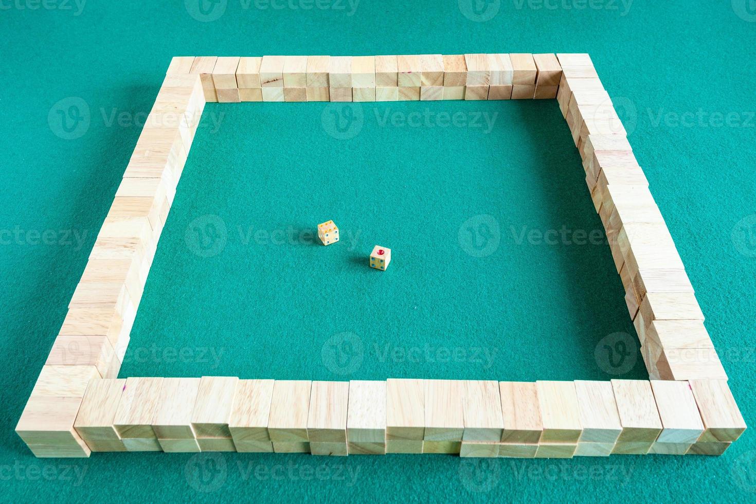 starting walls of mahjong board game photo