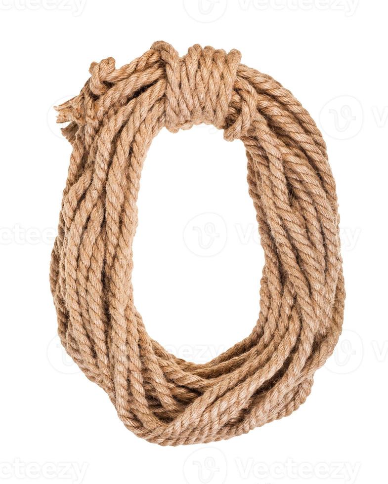 bight of thick natural jute rope isolated photo