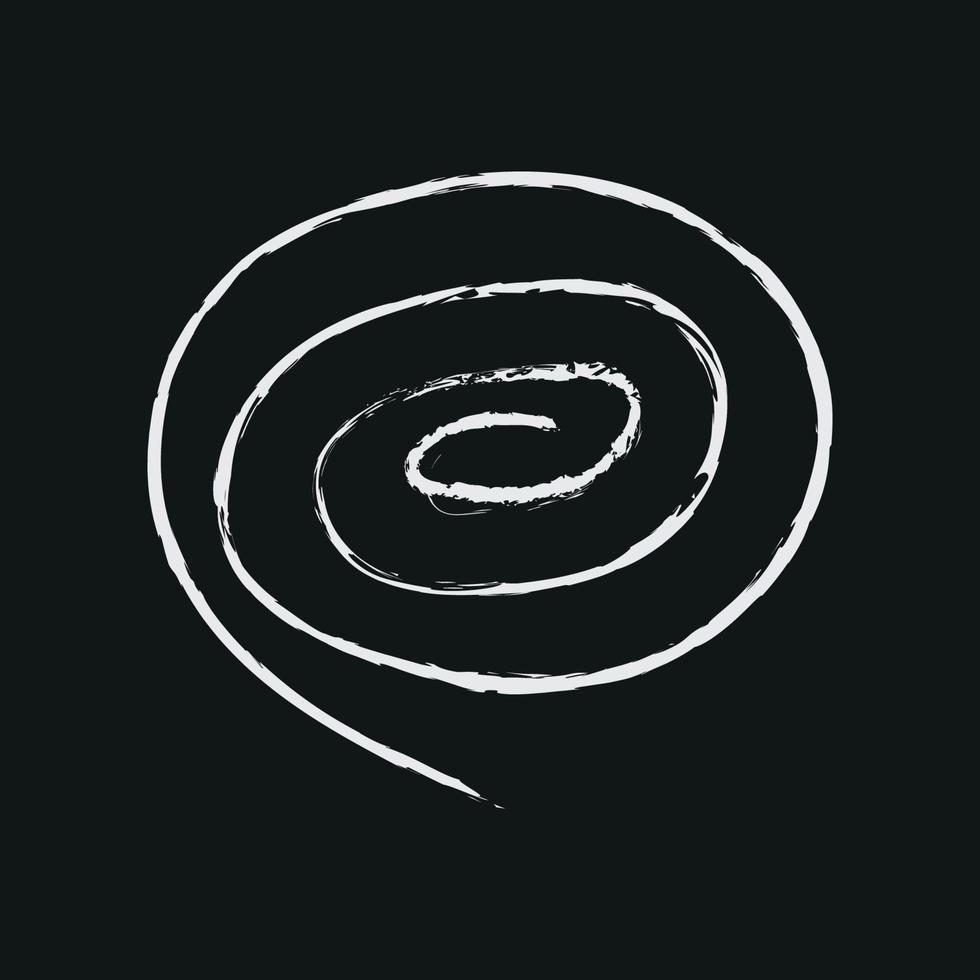 Doodle cosmos illustration in childish style. Hand drawn abstract space spiral. Black and white. vector