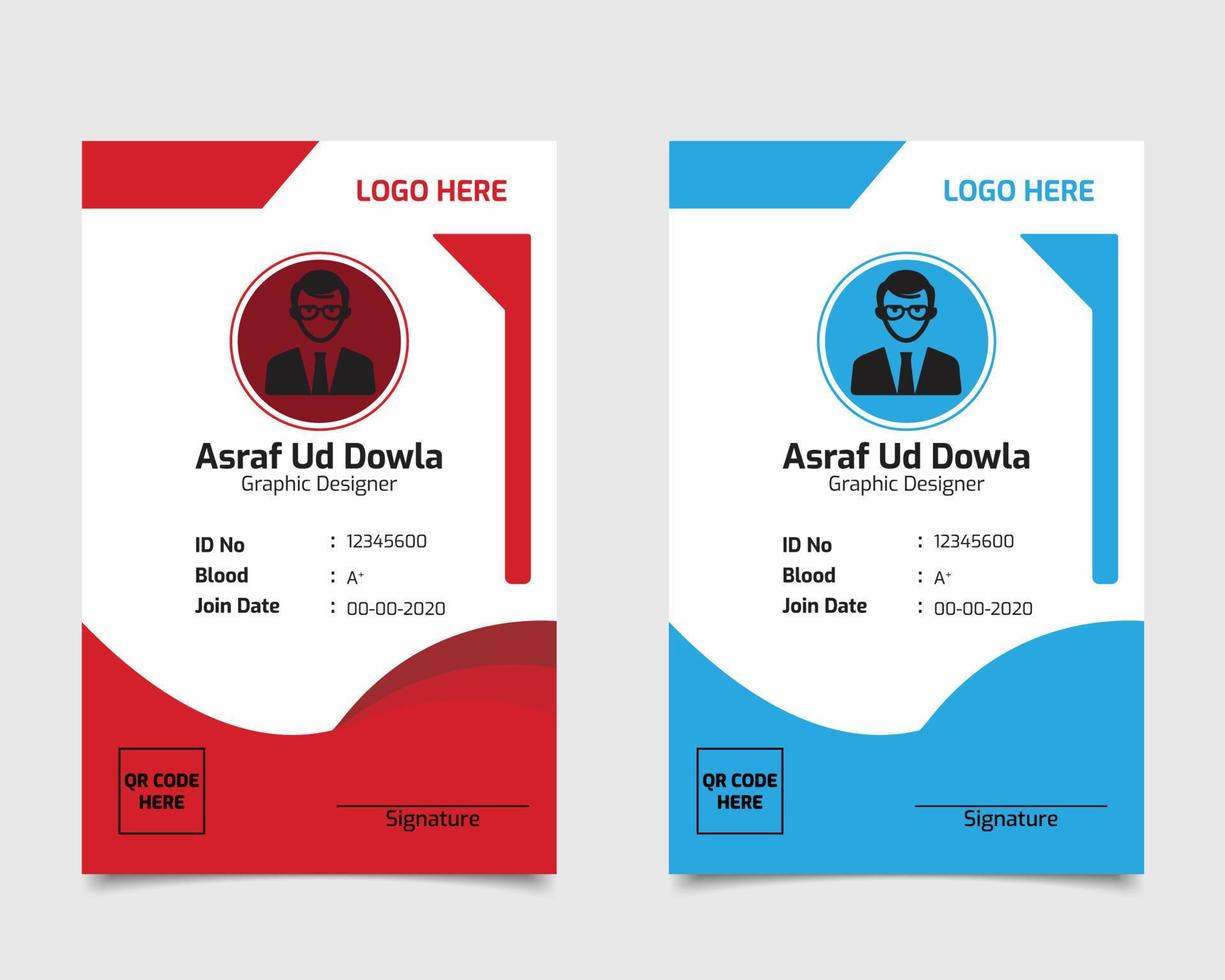 Creative and Clean Corporate ID Card Design Template vector