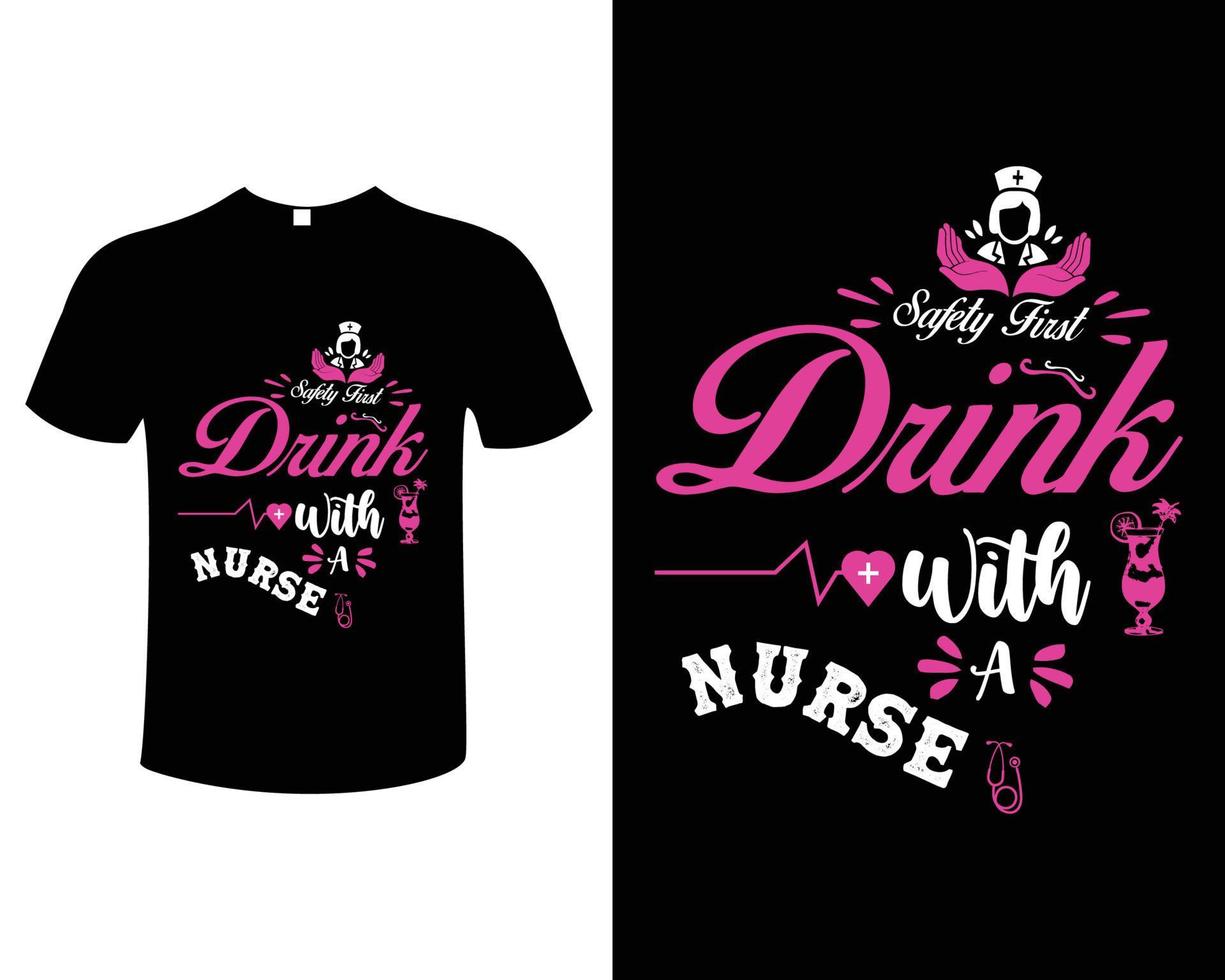 Nurse T-Shirt Design Vector Illustration Template