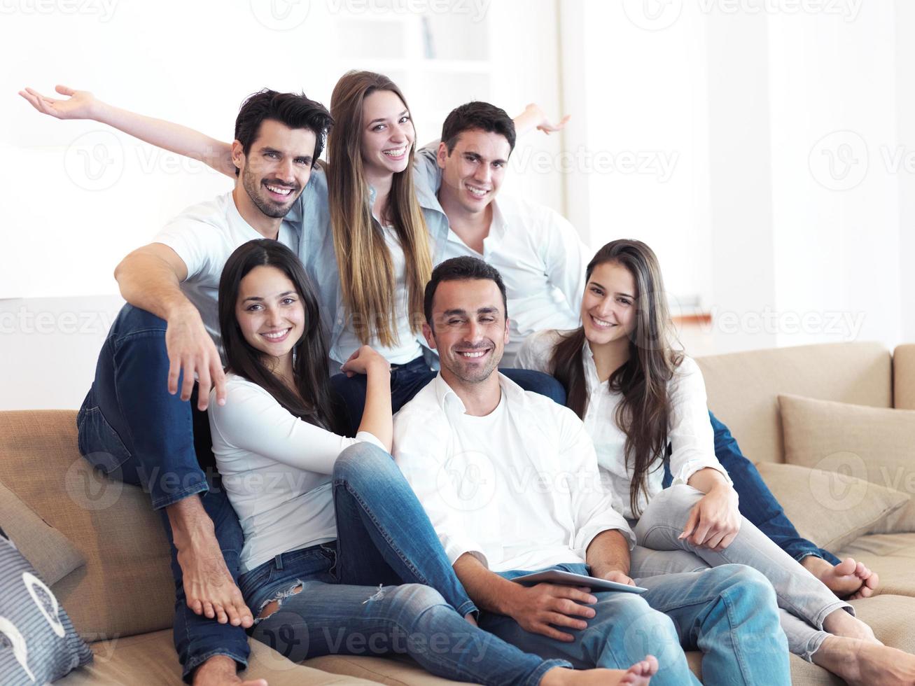 group of friends taking selfie photo