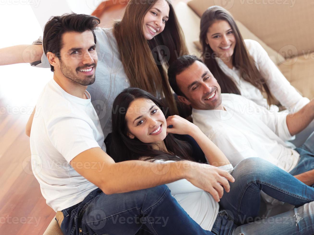 group of friends taking selfie photo