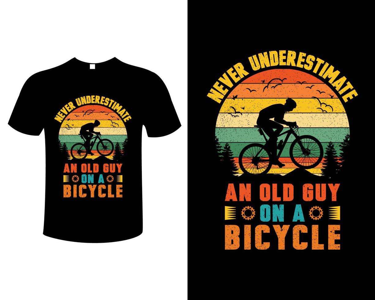 Mountain Bicycle T-Shirt Design Vector Template, Cyclist T-Shirt Design For Adventure lovers