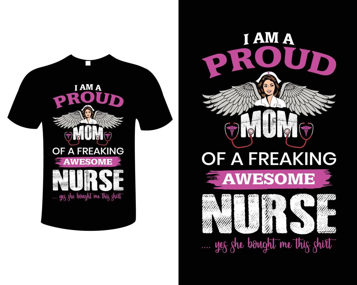 Nurse T-Shirt Design Vector Illustration Template