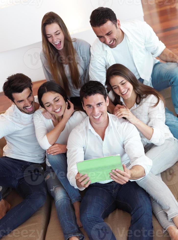 group of friends taking selfie photo