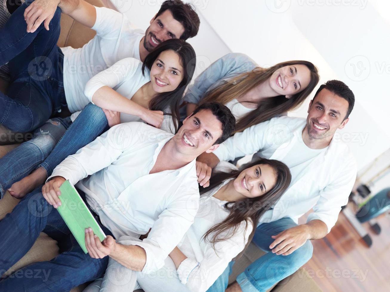 group of friends taking selfie photo