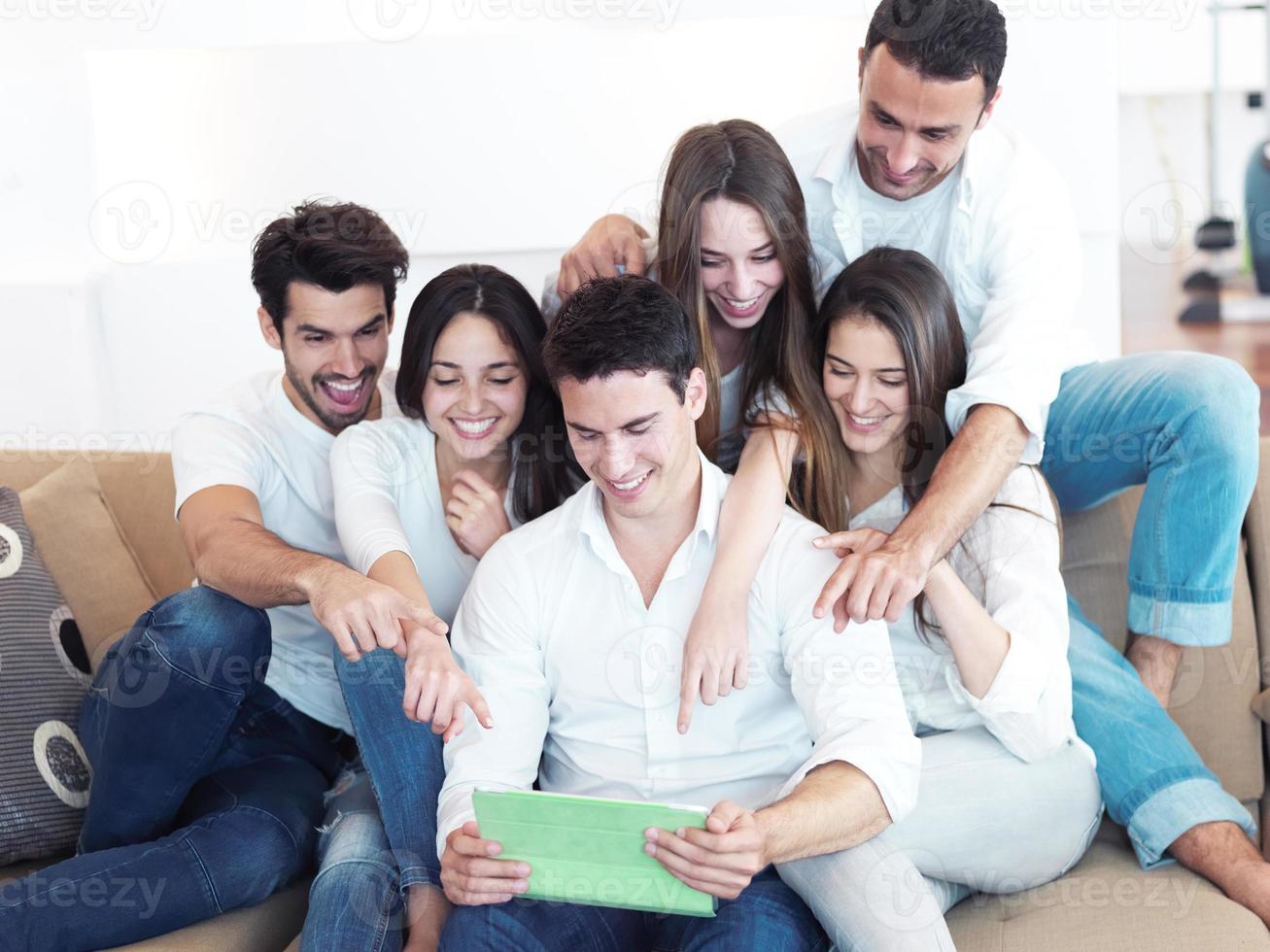 group of friends taking selfie photo