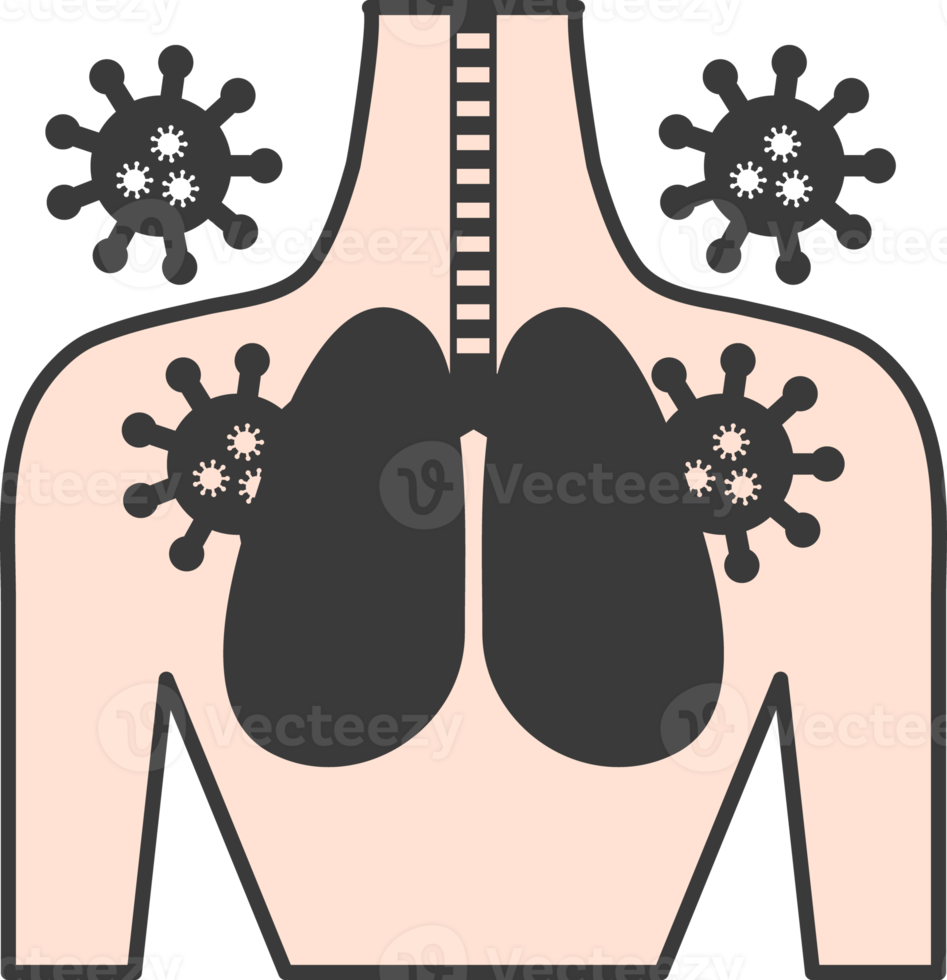 Infection virus icon, human body png