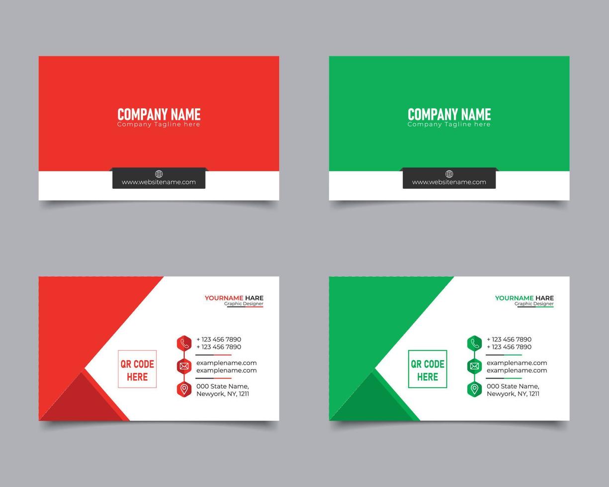 Double-sided creative business card template. Portrait and landscape orientation. Horizontal layout vector