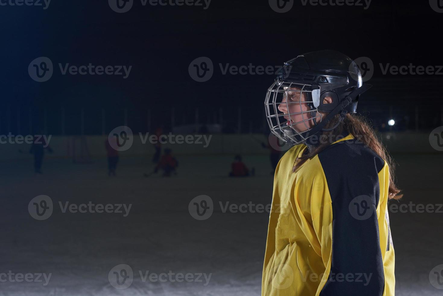 teen girl  ice hockey player portrait photo