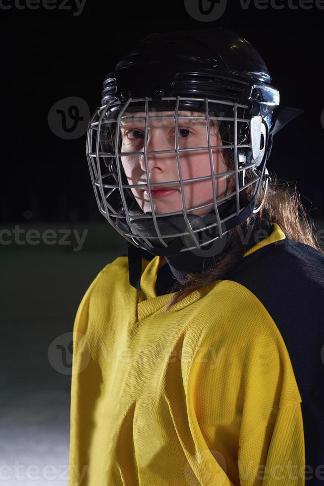 teen girl  ice hockey player portrait photo