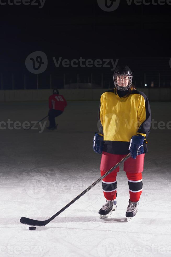 girl children ice hockey player portrait photo