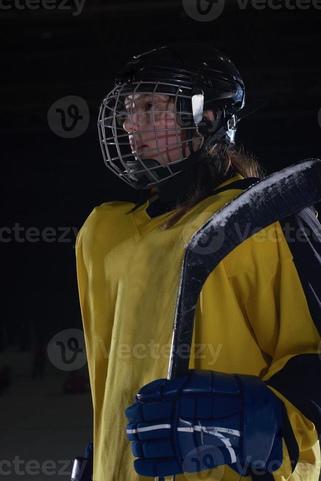 teen girl  ice hockey player portrait photo