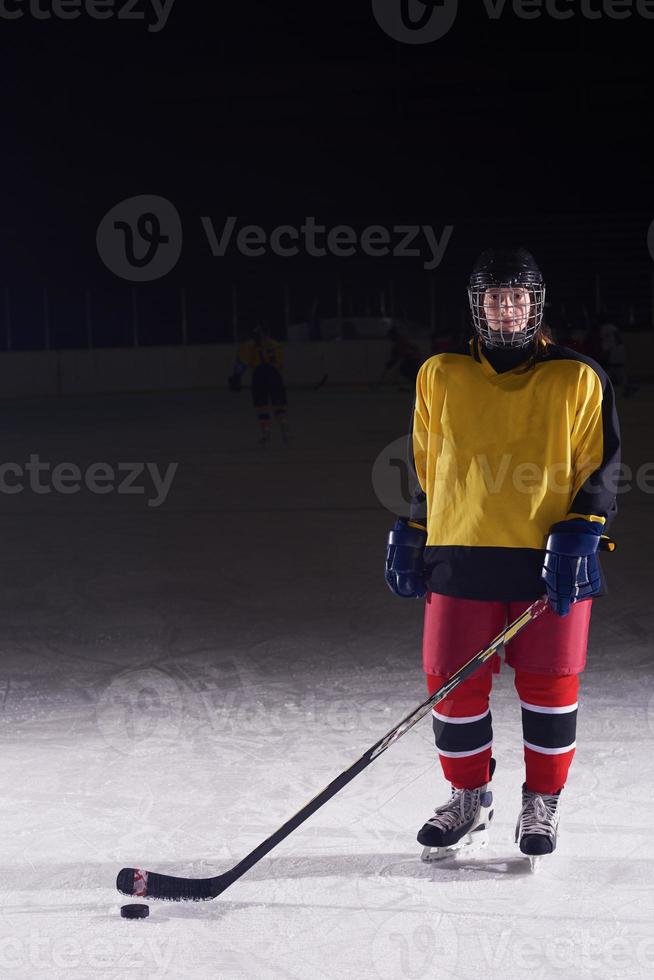 teen girl  ice hockey player portrait photo